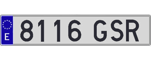 8116GSR matricula larga