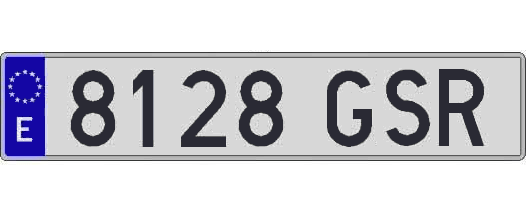 8128GSR matricula larga