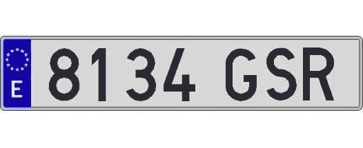 8134GSR matricula larga