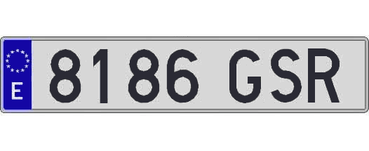 8186GSR matricula larga