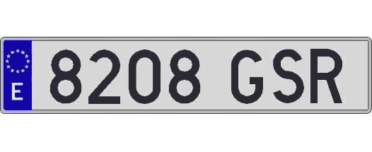 8208GSR matricula larga