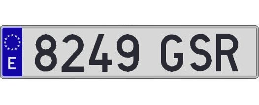 8249GSR matricula larga