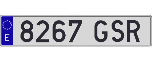 8267GSR matricula larga