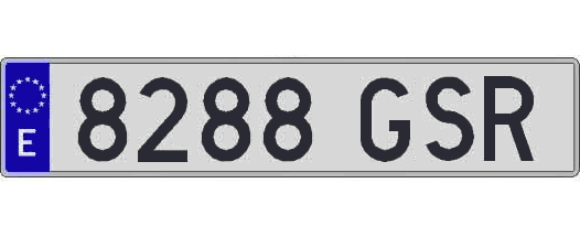 8288GSR matricula larga
