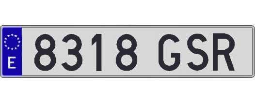 8318GSR matricula larga