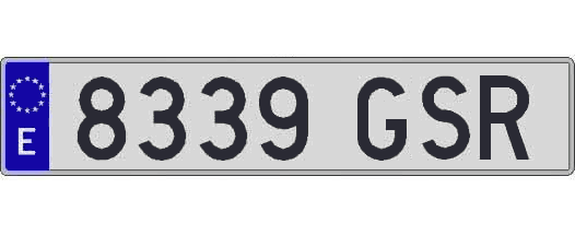 8339GSR matricula larga