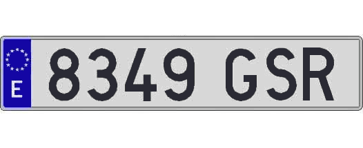 8349GSR matricula larga