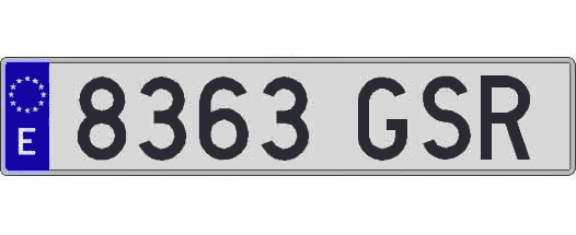 8363GSR matricula larga