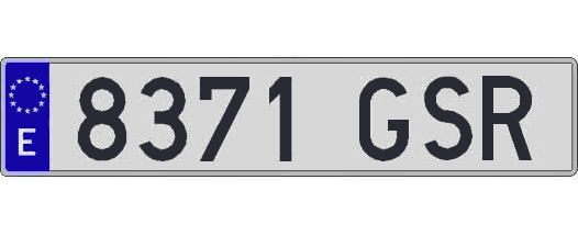 8371GSR matricula larga