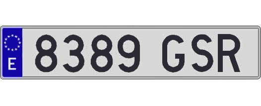 8389GSR matricula larga