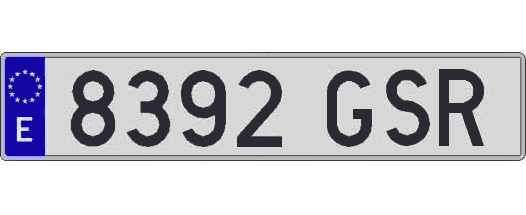 8392GSR matricula larga