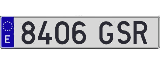 8406GSR matricula larga