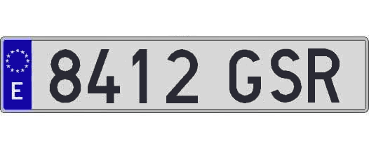 8412GSR matricula larga