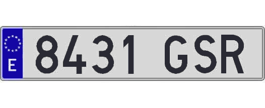 8431GSR matricula larga