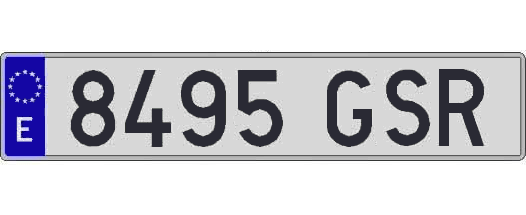 8495GSR matricula larga