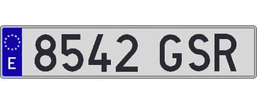 8542GSR matricula larga