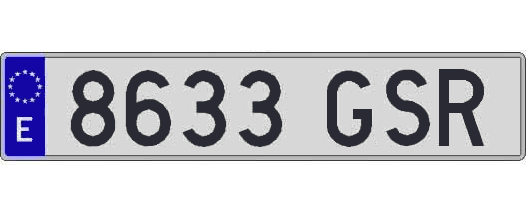 8633GSR matricula larga