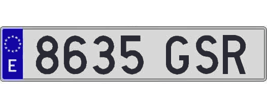 8635GSR matricula larga