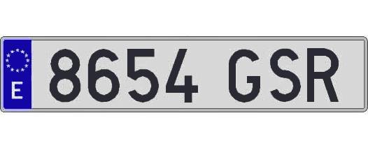 8654GSR matricula larga