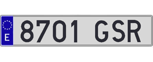 8701GSR matricula larga
