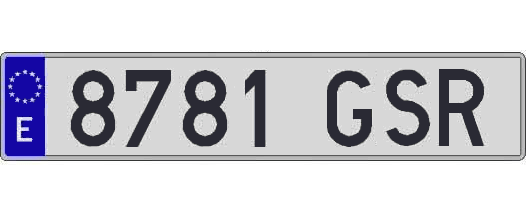 8781GSR matricula larga