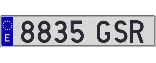 8835GSR matricula larga