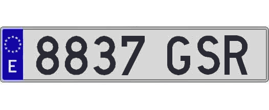 8837GSR matricula larga