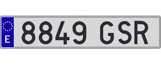 8849GSR matricula larga