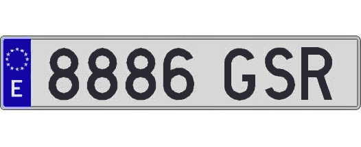 8886GSR matricula larga