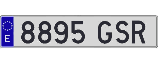 8895GSR matricula larga