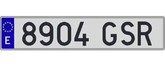 8904GSR matricula larga