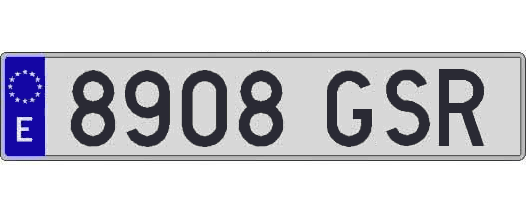 8908GSR matricula larga