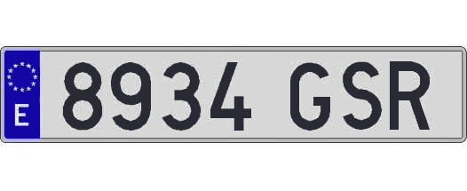 8934GSR matricula larga