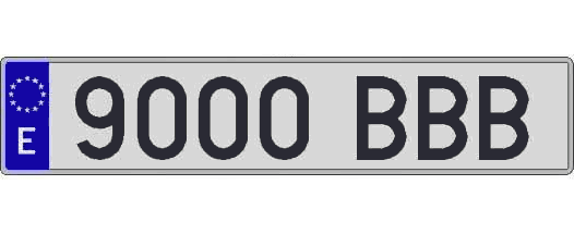 9000BBB matricula larga