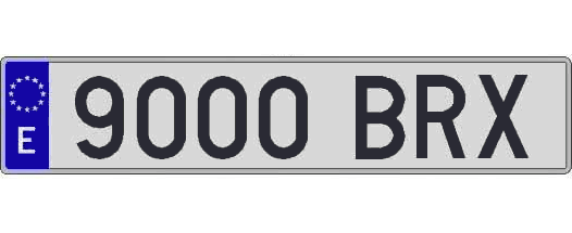 9000BRX matricula larga