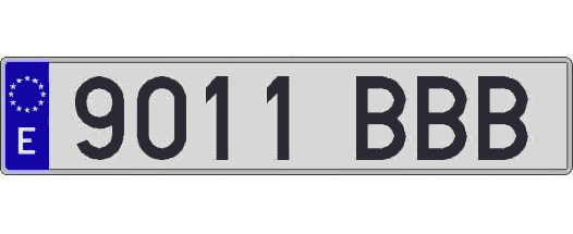 9011BBB matricula larga