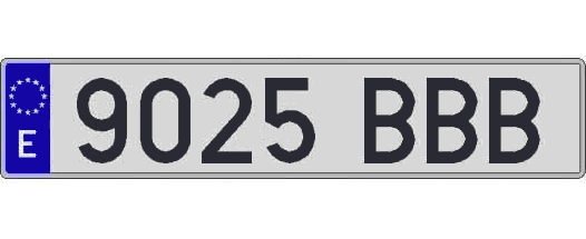 9025BBB matricula larga