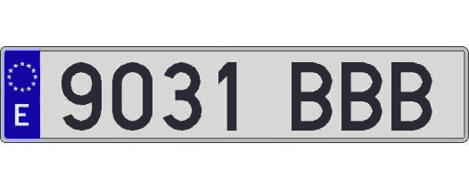 9031BBB matricula larga