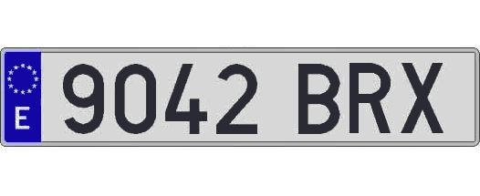 9042BRX matricula larga