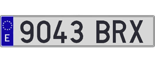 9043BRX matricula larga