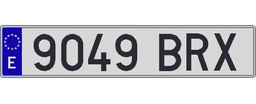 9049BRX matricula larga