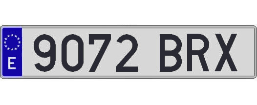 9072BRX matricula larga