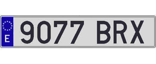 9077BRX matricula larga