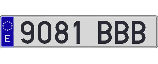 9081BBB matricula larga