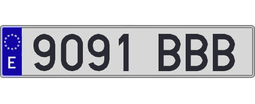 9091BBB matricula larga