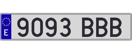 9093BBB matricula larga