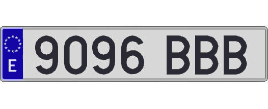 9096BBB matricula larga
