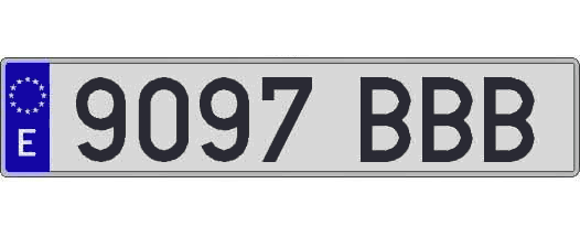 9097BBB matricula larga
