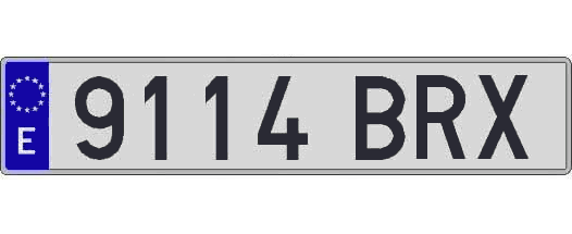 9114BRX matricula larga