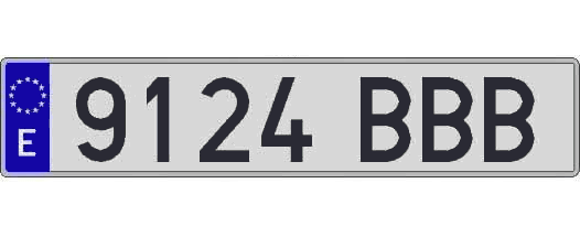 9124BBB matricula larga
